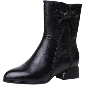 Bota de Couro Fashion Acolchoada