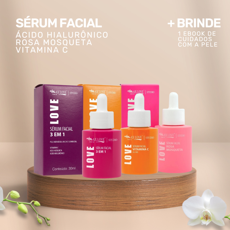 [COMPRE 1 LEVE 3] Sérum de Vitamina C, Rosa Mosqueta e Ácido Hialurônico